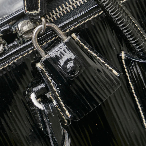 プラダ 三角ロゴプレート ハンドバッグ トートバッグ BN0476 ブラック パテントレザー レディース PRADA 【中古】