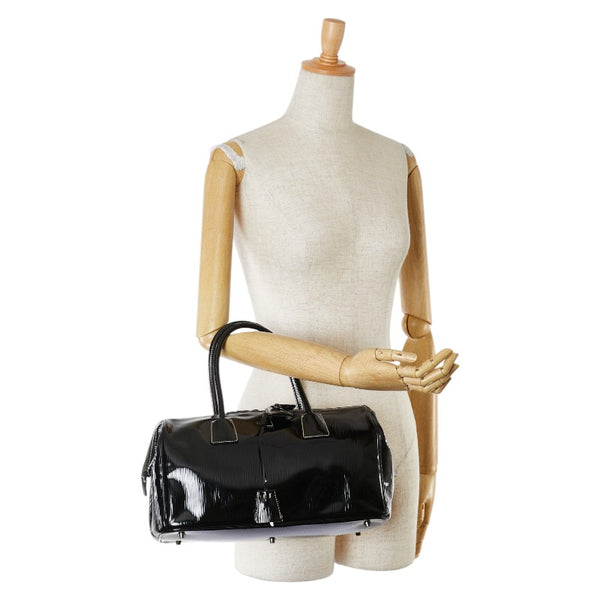 プラダ 三角ロゴプレート ハンドバッグ トートバッグ BN0476 ブラック パテントレザー レディース PRADA 【中古】