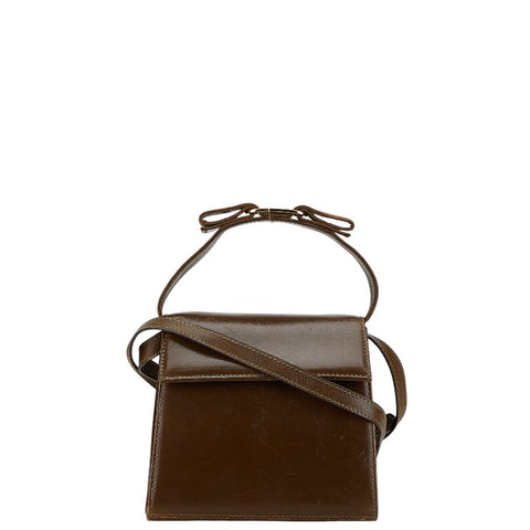 サルヴァトーレフェラガモ ヴァラリボン ハンドバッグ ショルダーバッグ 2WAY ブラウン レザー キャンバス レディース Salvatore Ferragamo 【中古】