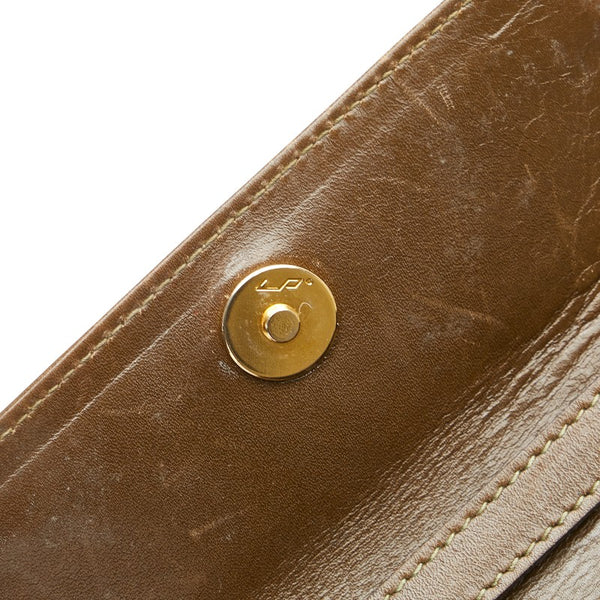 サルヴァトーレフェラガモ ヴァラリボン ハンドバッグ ショルダーバッグ 2WAY ブラウン レザー キャンバス レディース Salvatore Ferragamo 【中古】