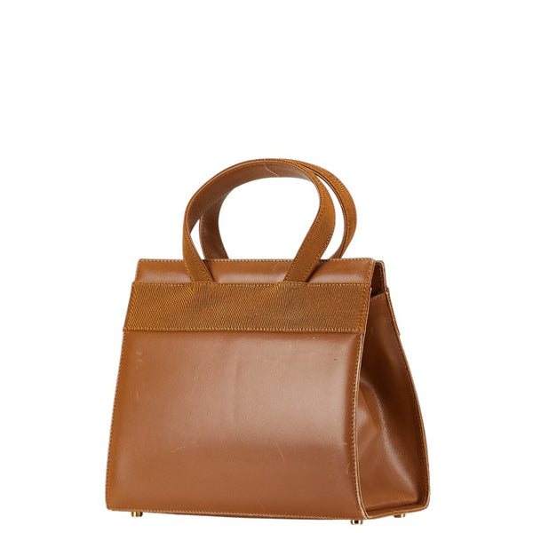 サルヴァトーレフェラガモ ヴァラリボン ハンドバッグ ショルダーバッグ 2WAY ブラウン レザー レディース Salvatore Ferragamo 【中古】