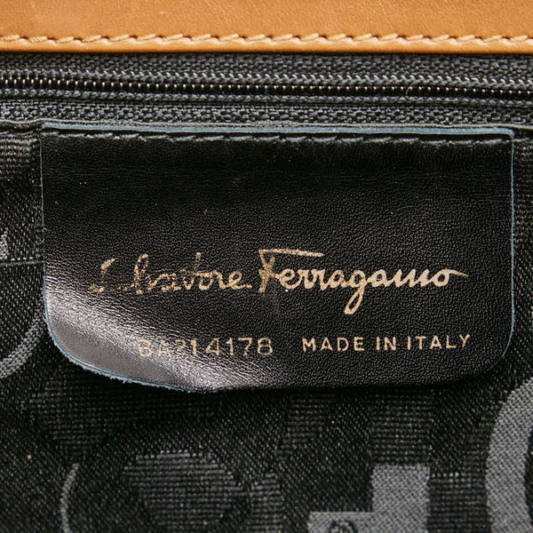サルヴァトーレフェラガモ ヴァラリボン ハンドバッグ ショルダーバッグ 2WAY ブラウン レザー レディース Salvatore Ferragamo 【中古】