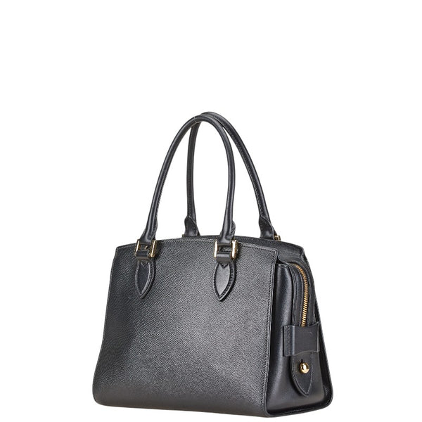 プラダ 三角ロゴプレート サフィアーノ ハンドバッグ ショルダーバッグ 2WAY ブラック レザー レディース PRADA 【中古】