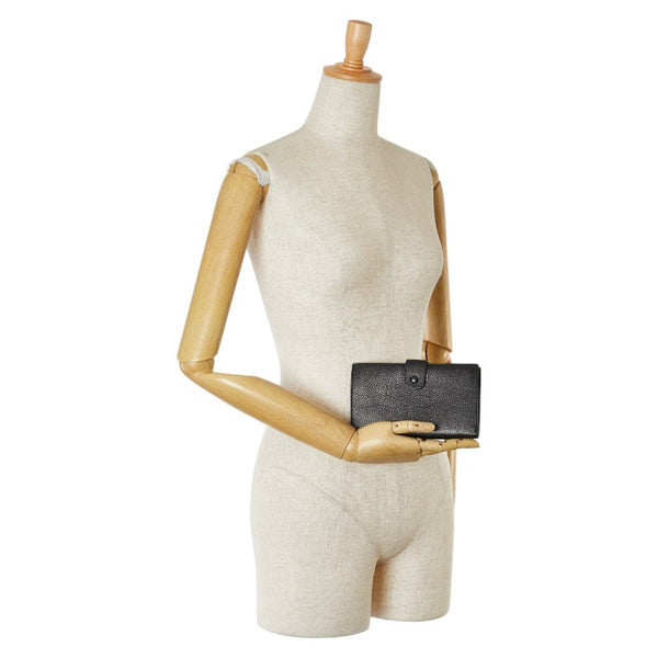 シャネル ココマーク がま口 長財布 ブラック キャビアスキン レディース CHANEL 【中古】