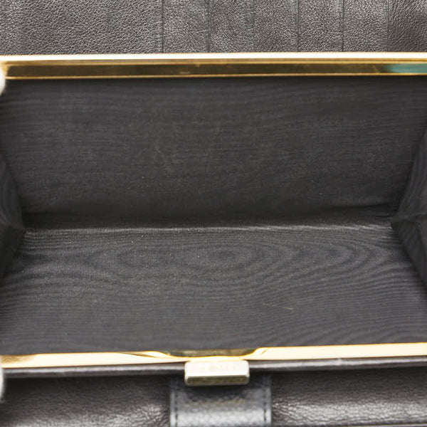 シャネル ココマーク がま口 長財布 ブラック キャビアスキン レディース CHANEL 【中古】