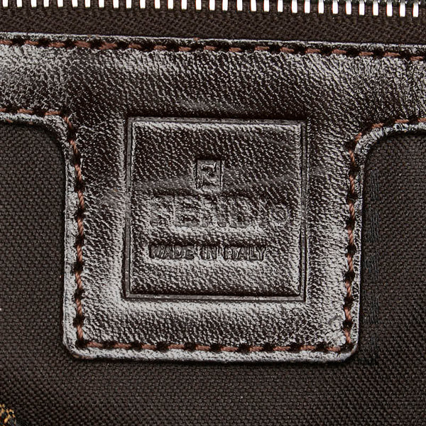 フェンディ ズッカ マンマバケット ワンショルダーバッグ ブラウン キャンバス レザー レディース FENDI 【中古】