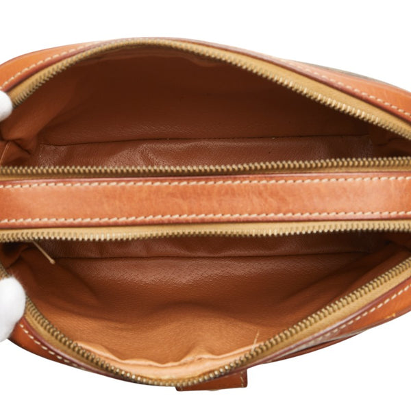 セリーヌ マカダム 斜め掛け ショルダーバッグ ブラウン PVC レザー レディース CELINE 【中古】