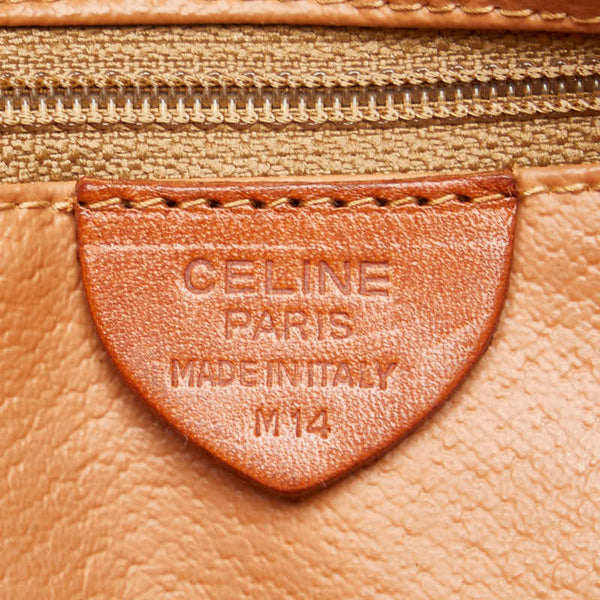 セリーヌ マカダム 斜め掛け ショルダーバッグ ブラウン PVC レザー レディース CELINE 【中古】