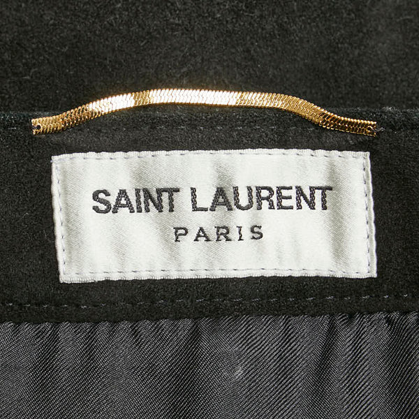 サンローラン ミニスカート F34 ブラック スウェード レディース SAINT LAURENT 【中古】