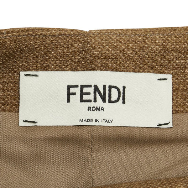 フェンディ ミニスカート サイズ：36 ベージュ ホワイト ウール シルク レディース FENDI 【中古】