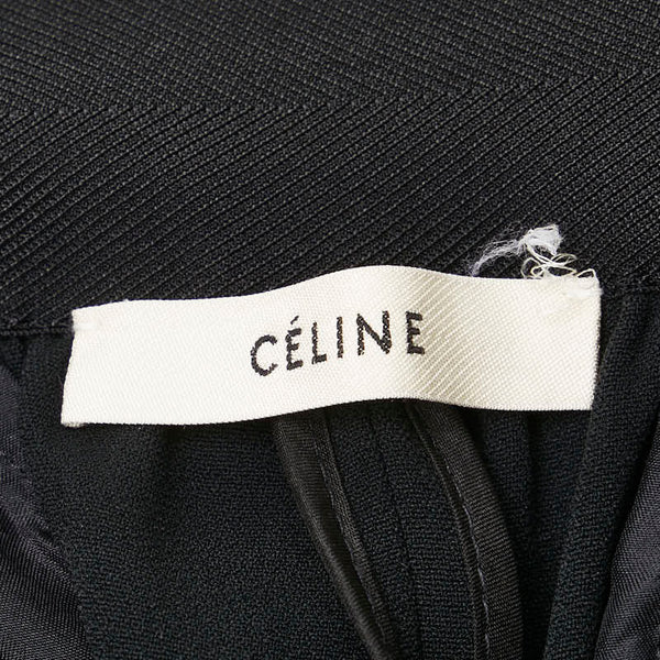 セリーヌ パンツ スラックス テーパード 裾ジップ サイズ：34 ブラック レーヨン アセテート ポリウレタン レディース CELINE 【中古】