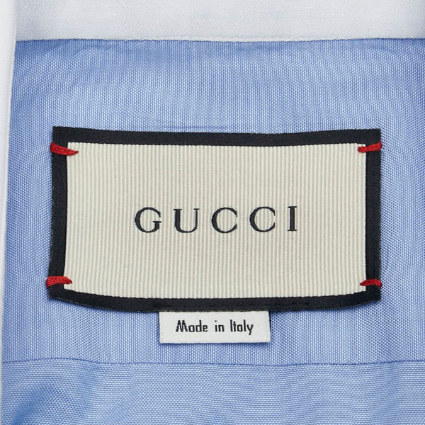 グッチ シャツ 長袖 ハート プリント サイズ：38 ライトブルー コットン レディース GUCCI 【中古】