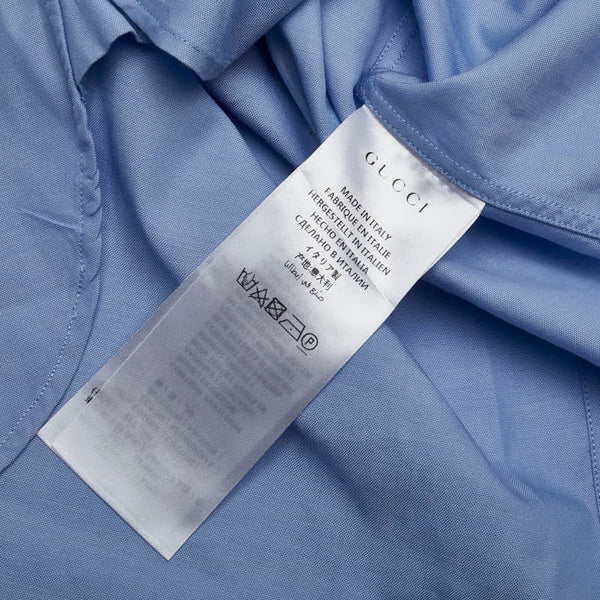 グッチ シャツ 長袖 ハート プリント サイズ：38 ライトブルー コットン レディース GUCCI 【中古】