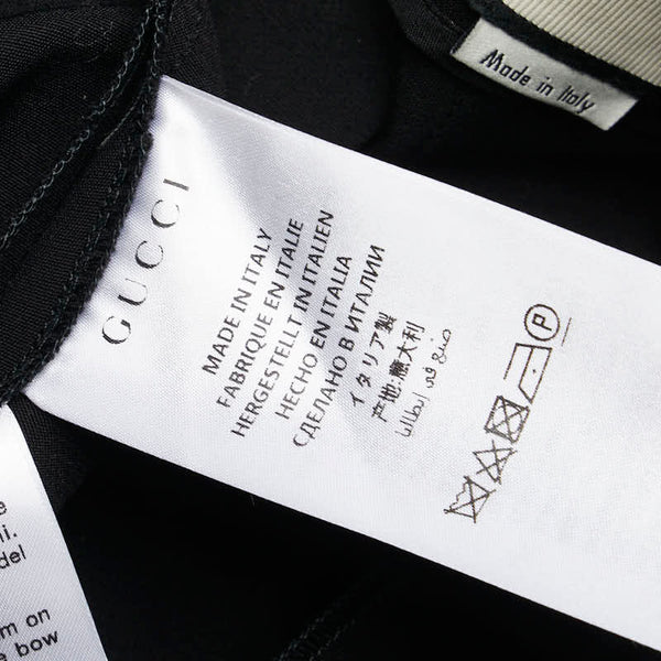 グッチ シェリーライン リボン ビジュー パンツ スキニー サイズ：36 ブラック コットン ナイロン ポリウレタン レディース GUCCI 【中古】