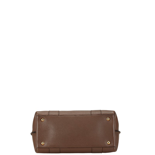 サルヴァトーレフェラガモ ガンチーニ ハンドバッグ ショルダーバッグ 2WAY ブラウン レザー レディース Salvatore Ferragamo 【中古】