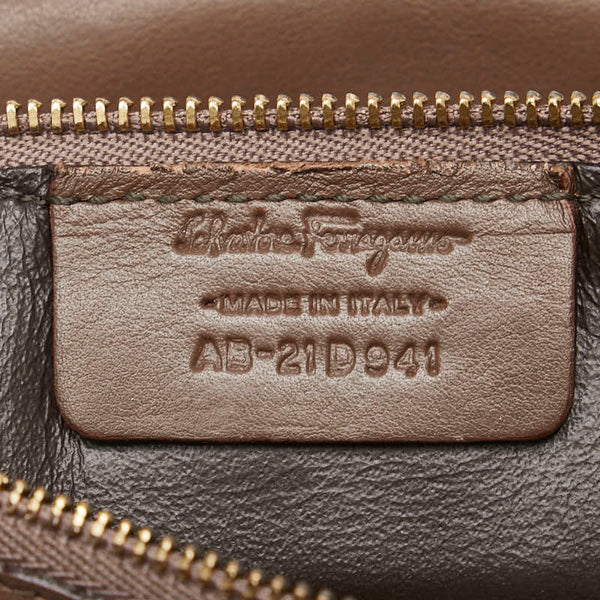 サルヴァトーレフェラガモ ガンチーニ ハンドバッグ ショルダーバッグ 2WAY ブラウン レザー レディース Salvatore Ferragamo 【中古】