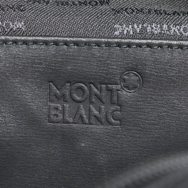 モンブラン セカンドバッグ クラッチバッグ ブラック キャンバス レザー メンズ MONTBLANC 【中古】