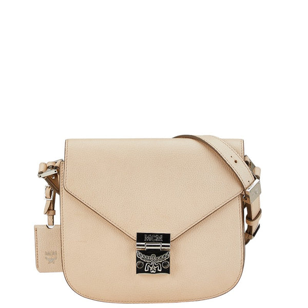 エム シー エム パトリシア スモール 斜め掛け ショルダーバッグ ベージュ レザー レディース MCM 【中古】