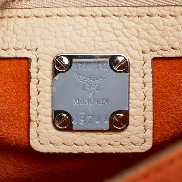 エム シー エム パトリシア スモール 斜め掛け ショルダーバッグ ベージュ レザー レディース MCM 【中古】