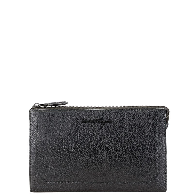 サルヴァトーレフェラガモ クラッチバッグ セカンドバッグ 240859 ブラック レザー レディース Salvatore Ferragamo 【中古】
