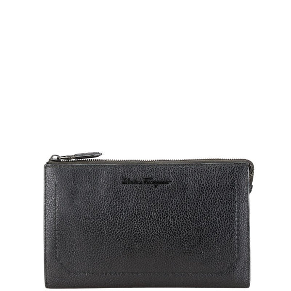 サルヴァトーレフェラガモ クラッチバッグ セカンドバッグ 240859 ブラック レザー レディース Salvatore Ferragamo 【中古】