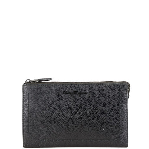サルヴァトーレフェラガモ クラッチバッグ セカンドバッグ 240859 ブラック レザー レディース Salvatore Ferragamo 【中古】