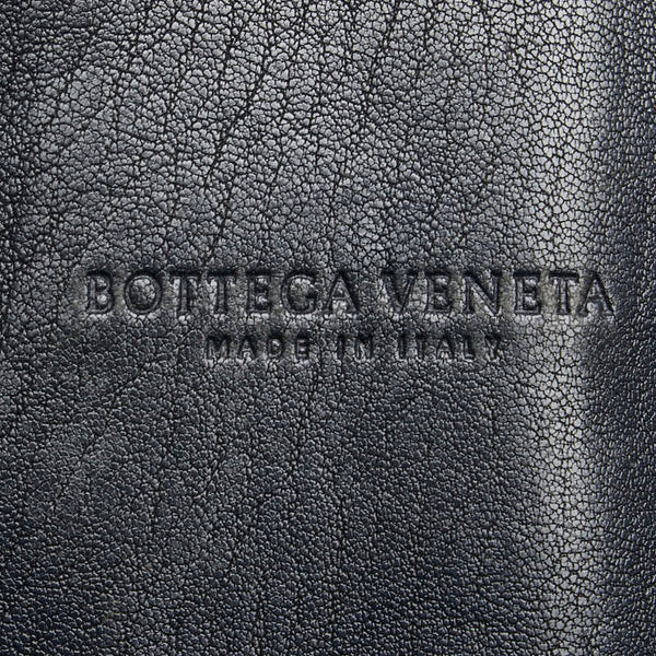ボッテガヴェネタ イントレチャート ビジネスバッグ ブラック カーキ レザー レディース BOTTEGAVENETA 【中古】