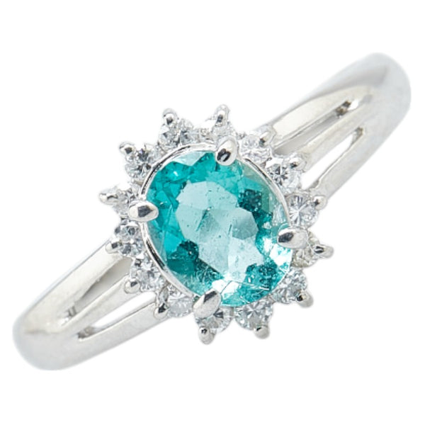 Pt850 プラチナ エメラルド0.66 ダイヤ0.21ct リング 指輪 レディース 11号 【中古】
