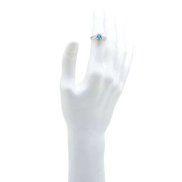 Pt850 プラチナ エメラルド0.66 ダイヤ0.21ct リング 指輪 レディース 11号 【中古】