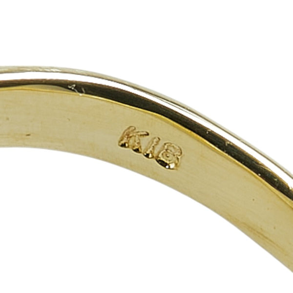 K18YG イエローゴールド ダイヤ0.08ct 星 スター モチーフ ピンキー リング 指輪 レディース 4.5号 【中古】