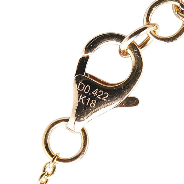 K18PG ピンクゴールド ダイヤ0.422ct V モチーフ ペンダントネックレス レディース 【中古】