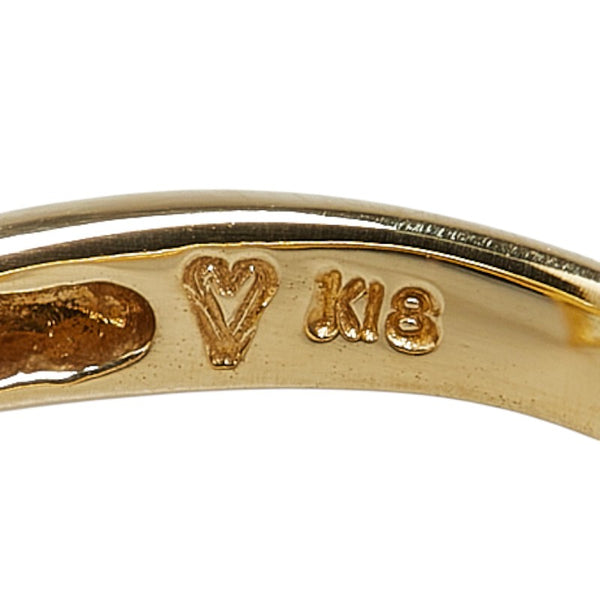 K18YG イエローゴールド アコヤパール6.6mm アクアマリン ベリテ リング 指輪 レディース 10号 【中古】
