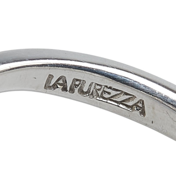 K18WG ホワイトゴールド ダイヤ0.03ct LA PUREZZA ラ プレッツァ 植物 モチーフ リング 指輪 レディース 10号 【中古】