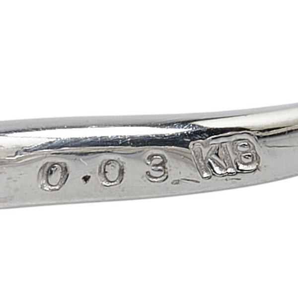 K18WG ホワイトゴールド ダイヤ0.03ct LA PUREZZA ラ プレッツァ 植物 モチーフ リング 指輪 レディース 10号 【中古】