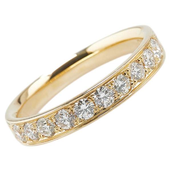 K18YG イエローゴールド ダイヤ0.50ct ハーフエタニティ リング 指輪 レディース 10.5号 【中古】