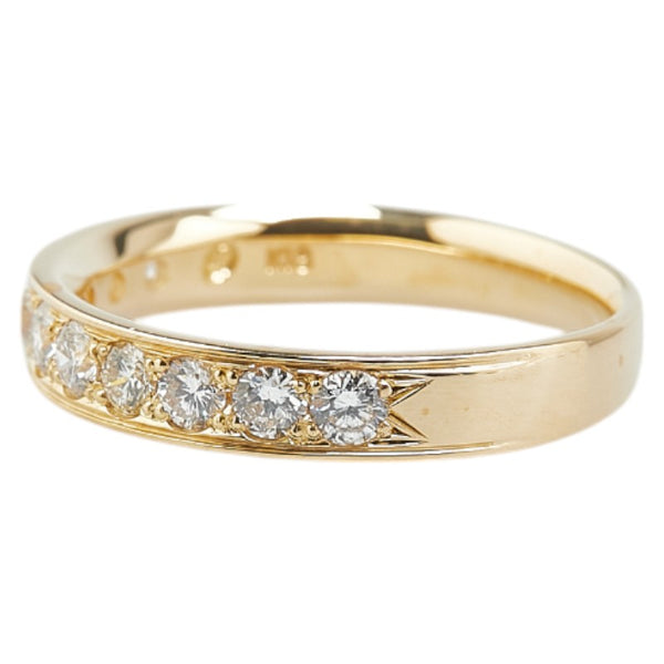 K18YG イエローゴールド ダイヤ0.50ct ハーフエタニティ リング 指輪 レディース 10.5号 【中古】