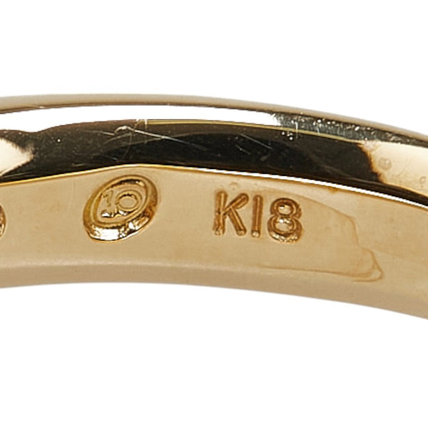 K18YG イエローゴールド ダイヤ0.50ct ハーフエタニティ リング 指輪 レディース 10.5号 【中古】