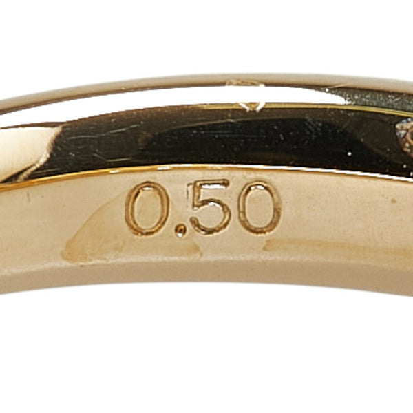 K18YG イエローゴールド ダイヤ0.50ct ハーフエタニティ リング 指輪 レディース 10.5号 【中古】