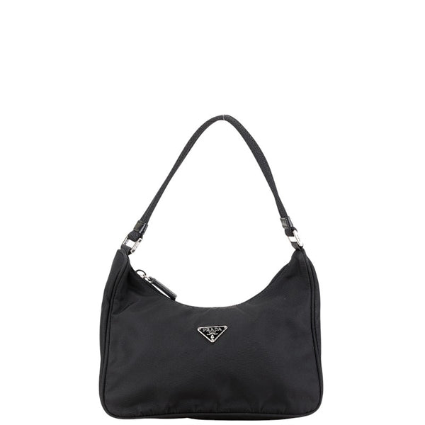 プラダ 三角ロゴプレート ワンショルダーバッグ ハンドバッグ MV515 ブラック ナイロン レディース PRADA 【中古】