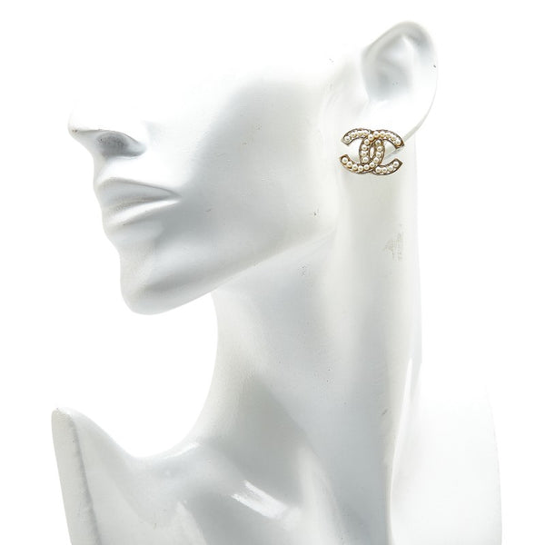 シャネル ココマーク ピアス ゴールド メッキ フェイクパール レディース CHANEL 【中古】