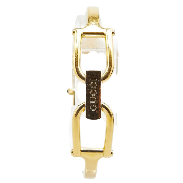 グッチ 腕時計 1500L クオーツ ブラック文字盤 メッキ レディース GUCCI 【中古】