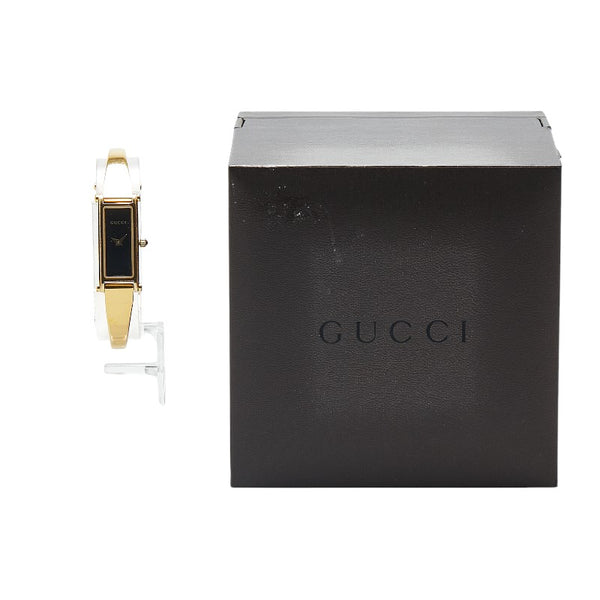 グッチ 腕時計 1500L クオーツ ブラック文字盤 メッキ レディース GUCCI 【中古】
