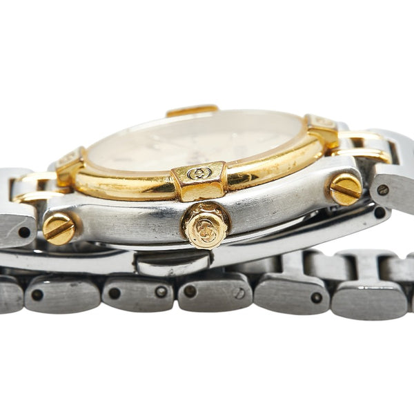 グッチ インターロッキングG 腕時計 9000L クオーツ ゴールド文字盤 ステンレススチール メッキ レディース GUCCI 【中古】