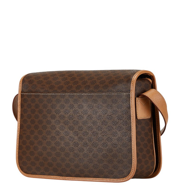 セリーヌ マカダム 斜め掛け ショルダーバッグ ブラウン PVC レザー レディース CELINE 【中古】