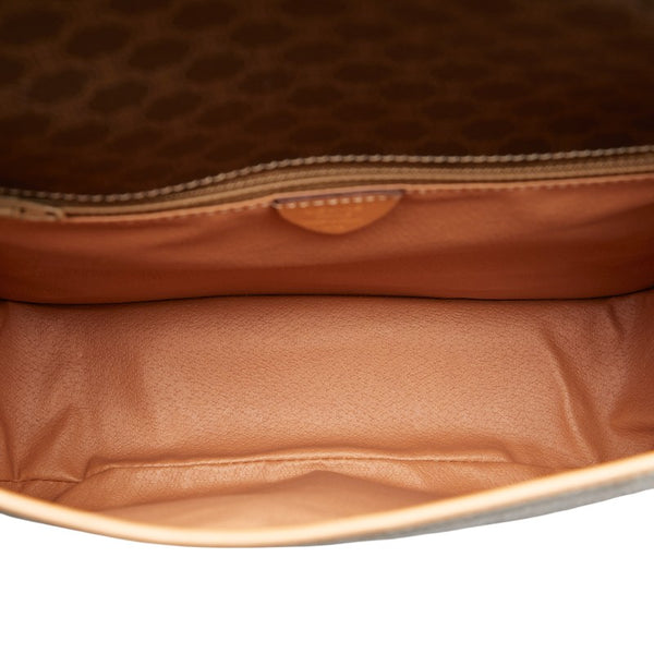 セリーヌ マカダム 斜め掛け ショルダーバッグ ブラウン PVC レザー レディース CELINE 【中古】