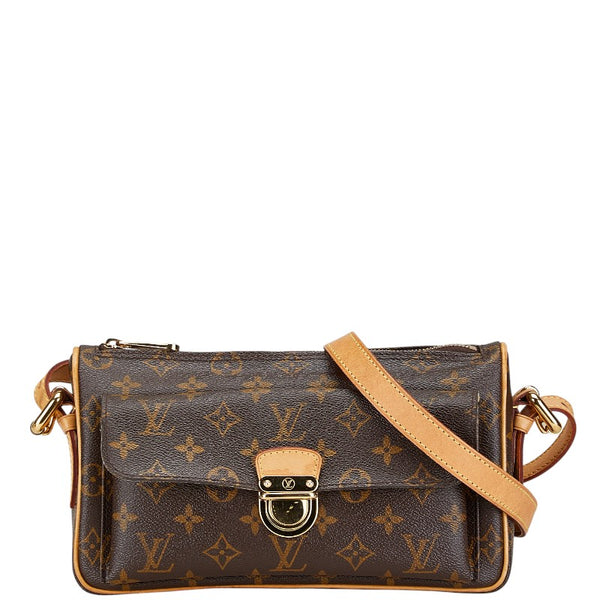 ルイ ヴィトン モノグラム ラヴェッロGM 斜め掛け ショルダーバッグ M52077 ブラウン PVC レザー レディース LOUIS VUITTON 【中古】