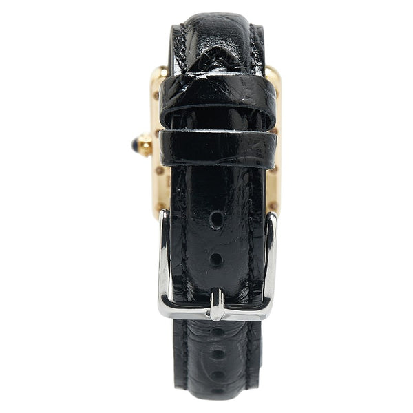 カルティエ マストタンク ヴェルメイユ 腕時計 2415 クオーツ ホワイト文字盤 SV925 シルバー レザー レディース CARTIER 【中古】