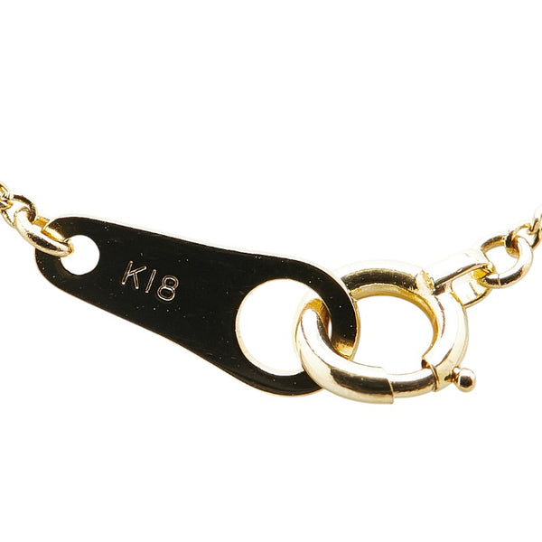 K18YG イエローゴールド ダイヤ アコヤパール7.8mm ルビー ネックレス レディース 【中古】