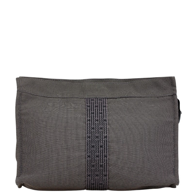 エルメス フールトゥ クラッチバッグ セカンドバッグ グレー キャンバス レディース HERMES 【中古】