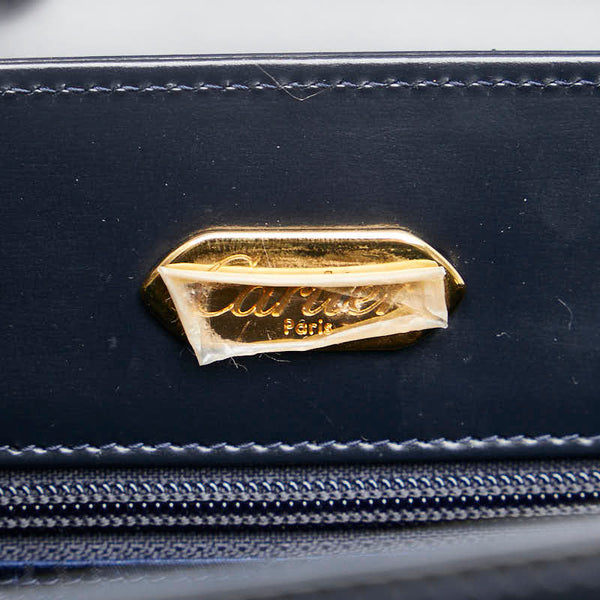 カルティエ ミニハンドバッグ ブラック レザー レディース CARTIER 【中古】